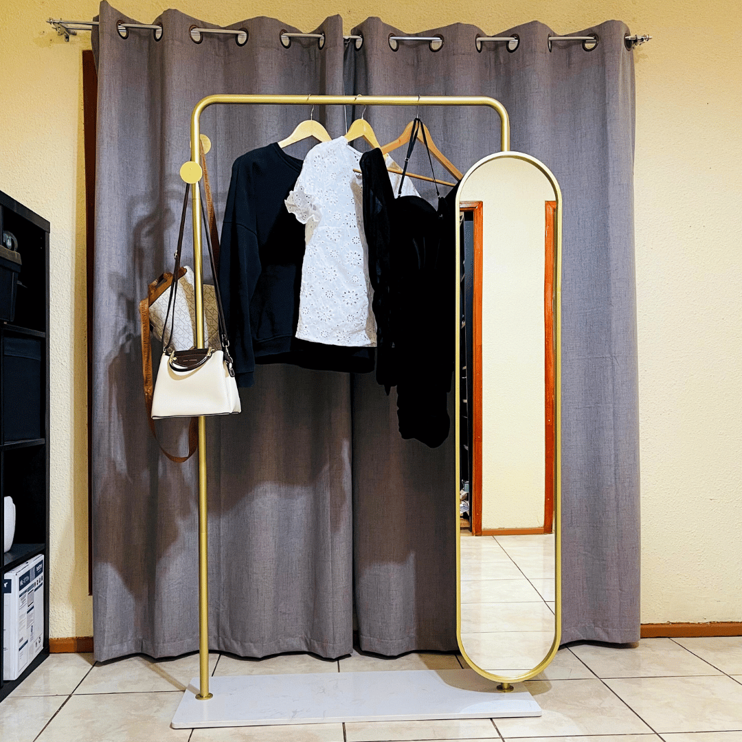Pechero Dorado con Espejo - Diseño Mármol-Dreamy Home